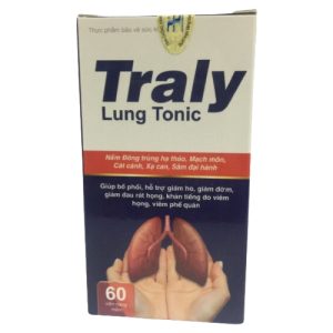 Traly Lung Tonic hỗ trợ giảm ho, đau rát họng lọ 60 viên