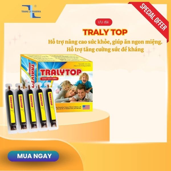 Traly Top bổ sung Lysin, kích thích ăn ngon, tăng đề kháng